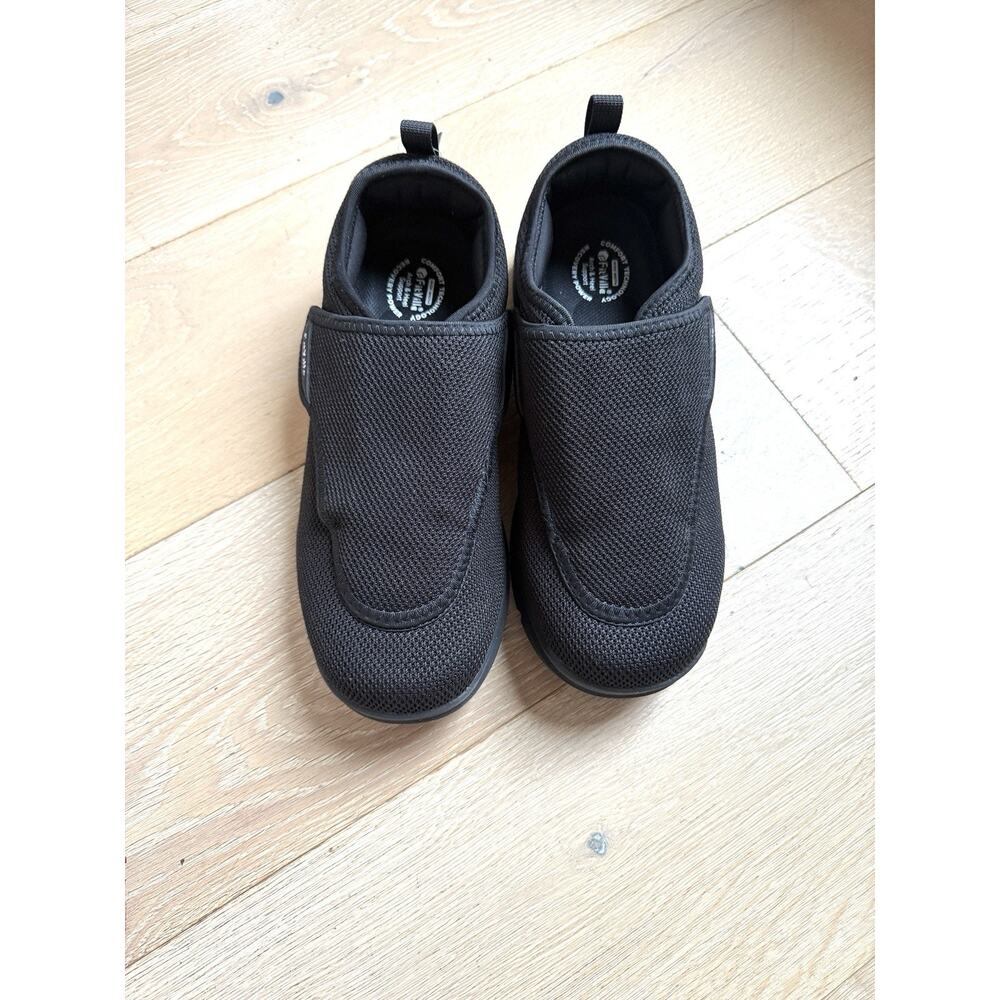 Fitville Mens Marca Black Knit Orthopedic Diabetic Walking Shoes Size 10.5 EW